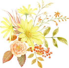 水彩花朵装饰