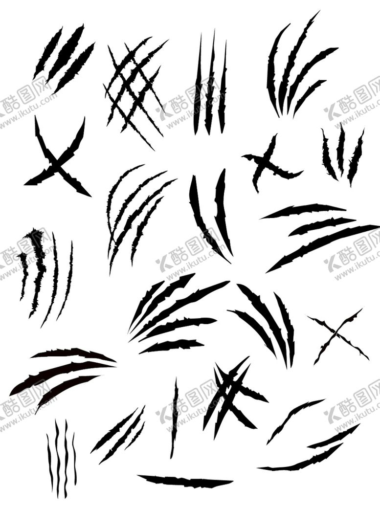编号：30189209290943483952【酷图网】源文件下载-矢量猫爪标记集矢量猫爪标记集爪