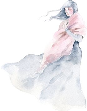 水彩绘画人物女孩