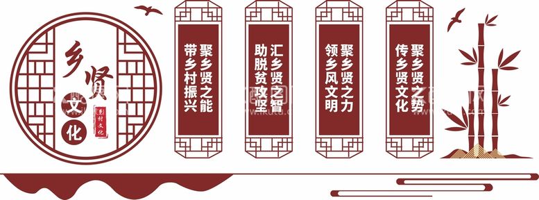 编号：87628211111050341567【酷图网】源文件下载-乡贤中式文化墙