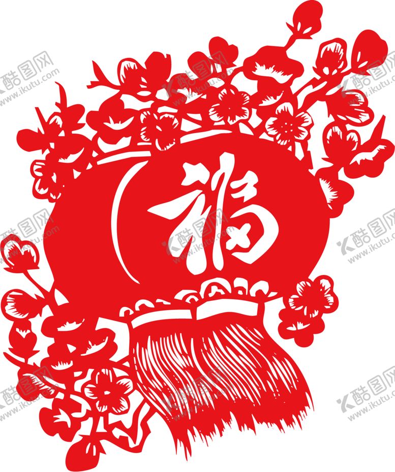 编号：45169105081630501959【酷图网】源文件下载-新年剪纸福字