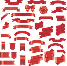 红色丝带标签