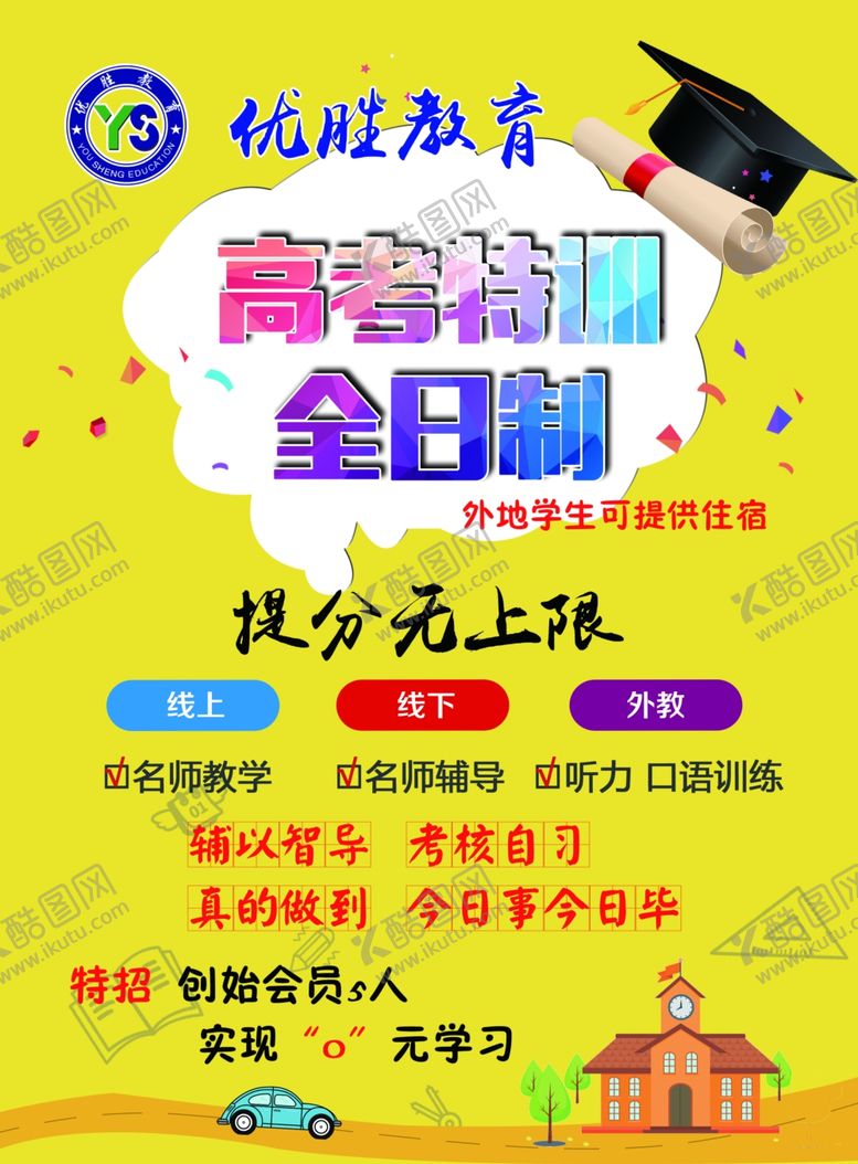 编号：45440709120250043284【酷图网】源文件下载-高考特训全日制宣传单