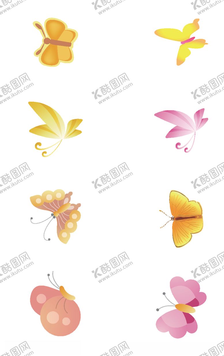 编号：13393810200327287261【酷图网】源文件下载-卡通蝴蝶元素