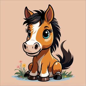 可爱萌趣小马插画