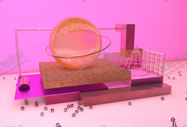 编号：20998509130149462163【酷图网】源文件下载-C4D立体展示场景元素