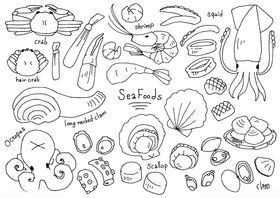 海洋生物简笔画素材集合