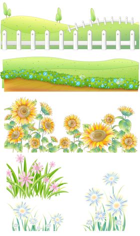 卡通花草