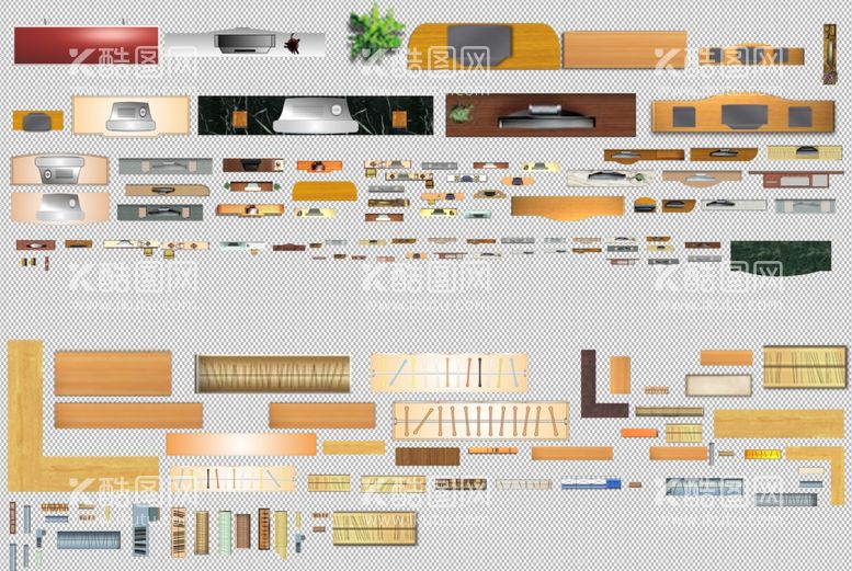 编号：88903812180012537592【酷图网】源文件下载-彩色平面家具         