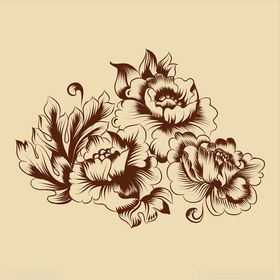 复古风格手绘花卉图案