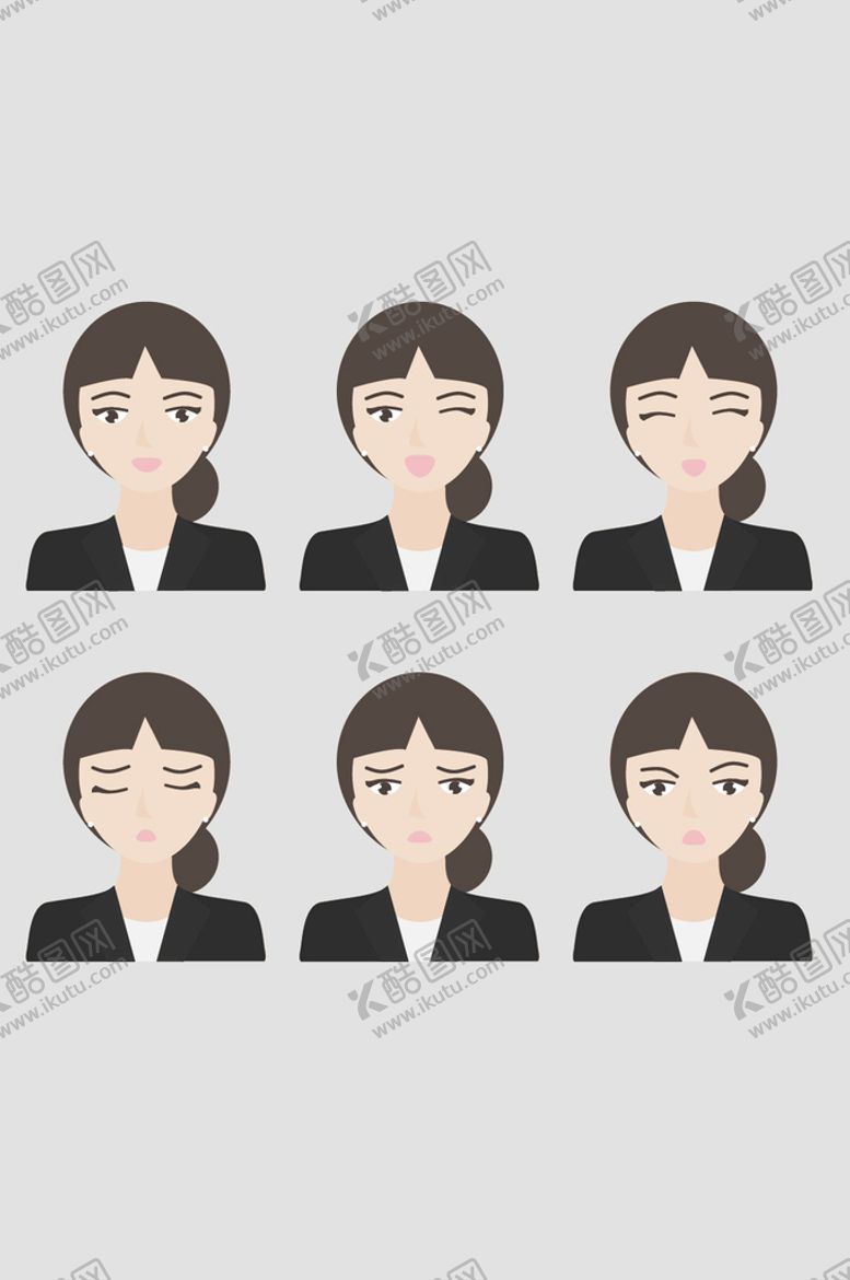 编号：98260509222226491970【酷图网】源文件下载-矢量职业女士头像