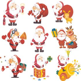 圣诞老人系列可爱插画元素