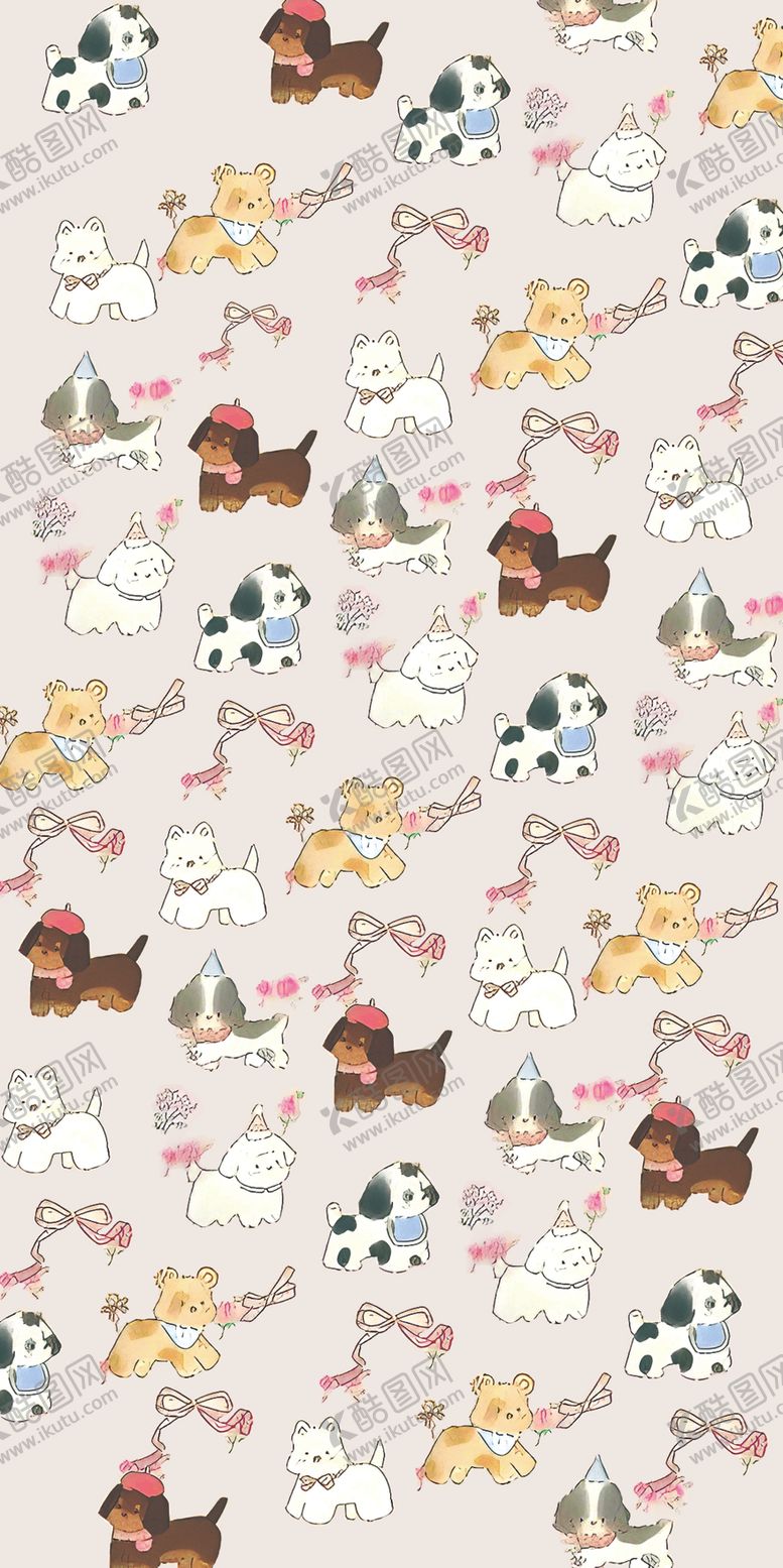 编号：48499201150903155949【酷图网】源文件下载-粉系小花狗