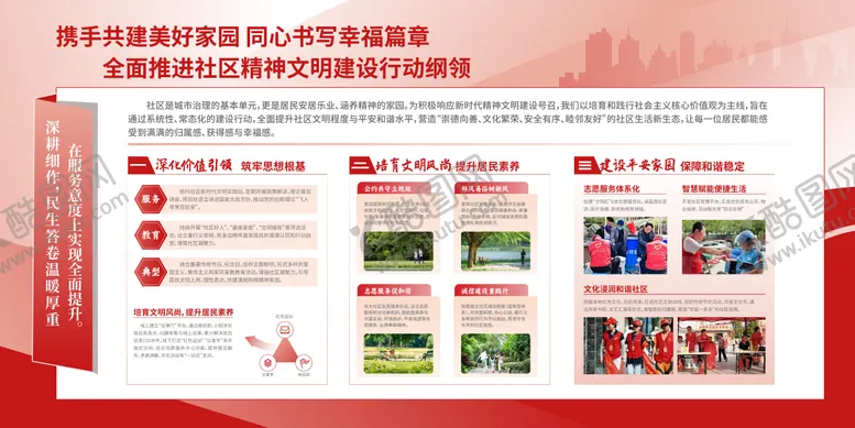 编号：39395401061955291322【酷图网】源文件下载-社区精神文明建设展板宣传栏