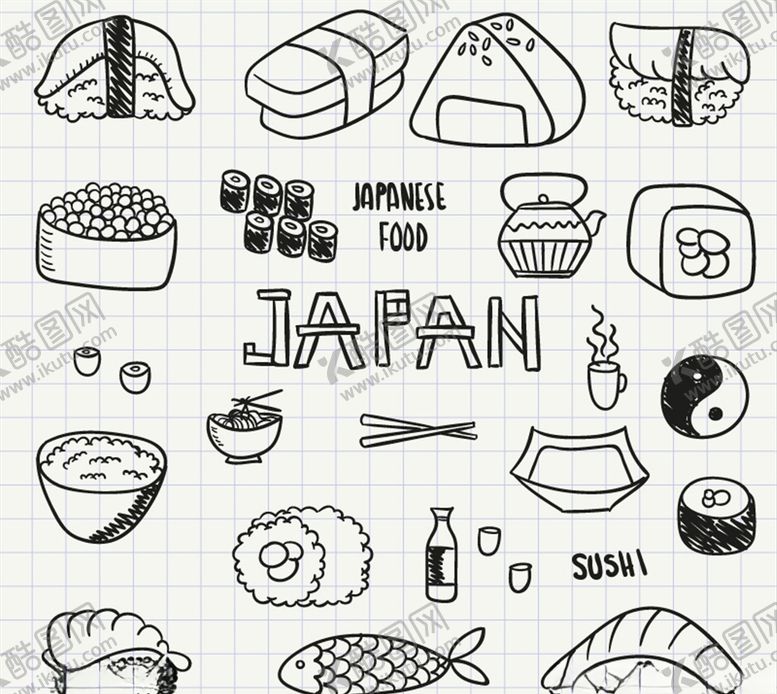 编号：89002909280342315701【酷图网】源文件下载-美味日本料理矢量素材