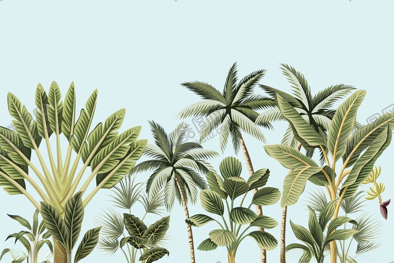 编号：14689110152215417312【酷图网】源文件下载-热带绿植组合清新自然风