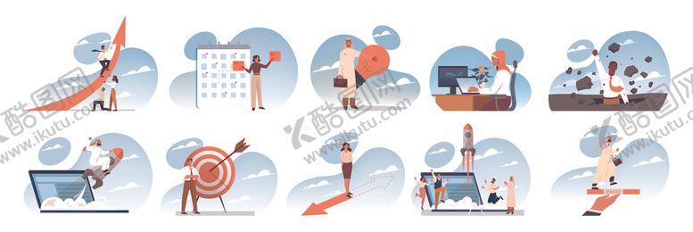 编号：71186404021502049844【酷图网】源文件下载-办公场景插画