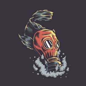 创意时尚海洋生物环保插画