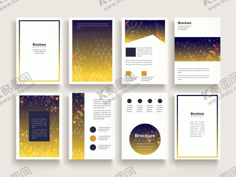 编号：64754111141908356855【酷图网】源文件下载-时尚黄白渐变商务宣传册模板