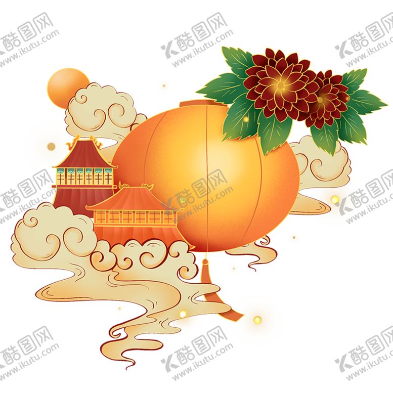 编号：21767909201407422933【酷图网】源文件下载-灯笼祥云中国风春节元素