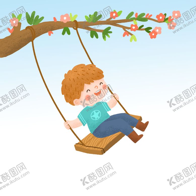 编号：69073109231320583615【酷图网】源文件下载-孩荡秋的男孩