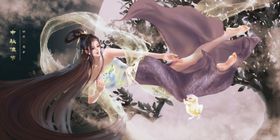 人物女性古风国风插画背景素材