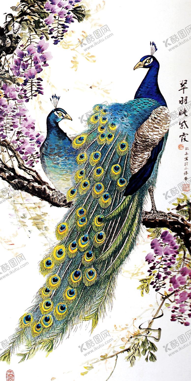 编号：18833710310844532767【酷图网】源文件下载-孔雀玄关装饰画