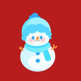 手绘雪人素材