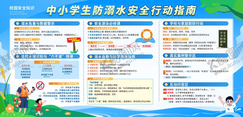 编号：21554906151213347229【酷图网】源文件下载-中小学校防溺水安全宣传展板