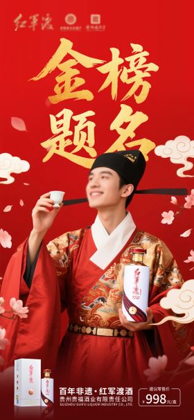 金榜题名高考白酒海报