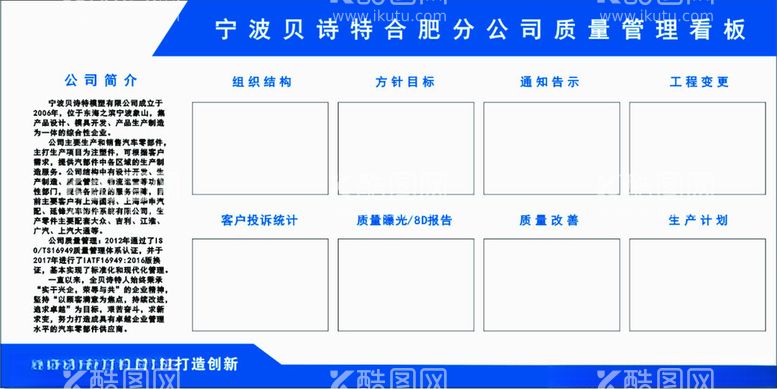 编号：80070711232349044938【酷图网】源文件下载-质量管理看板