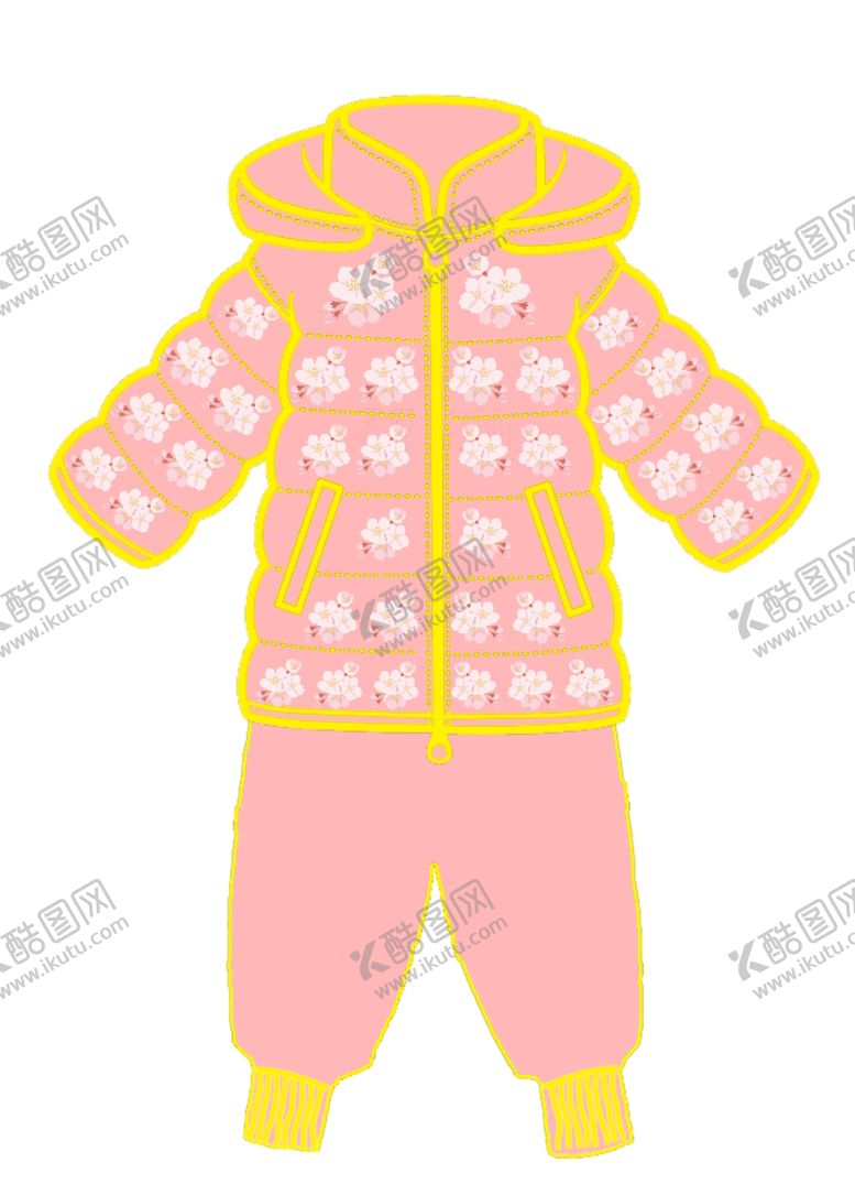 编号：77391002041941137317【酷图网】源文件下载-樱花粉冬季棉衣棉裤