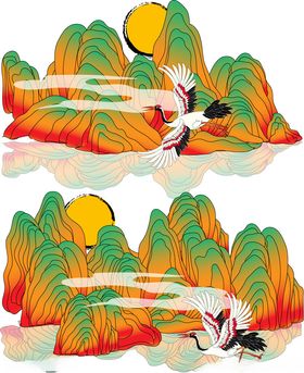 水墨山水间的行者