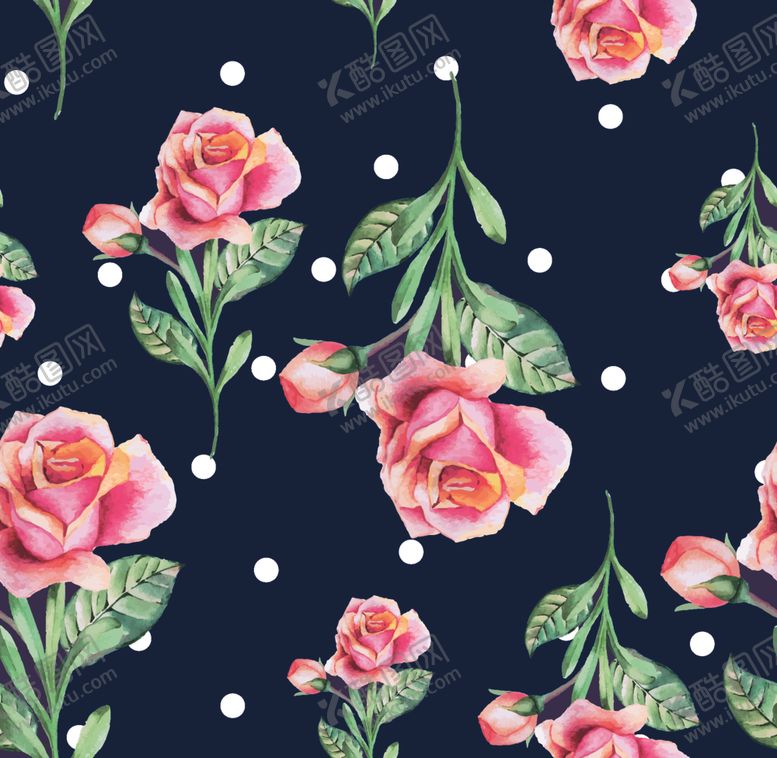 编号：11241910211508057587【酷图网】源文件下载-圆点水彩花