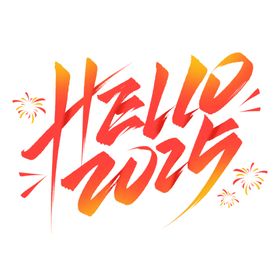 hello2025艺术字海报