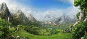 山林朝阳风景绿色世界