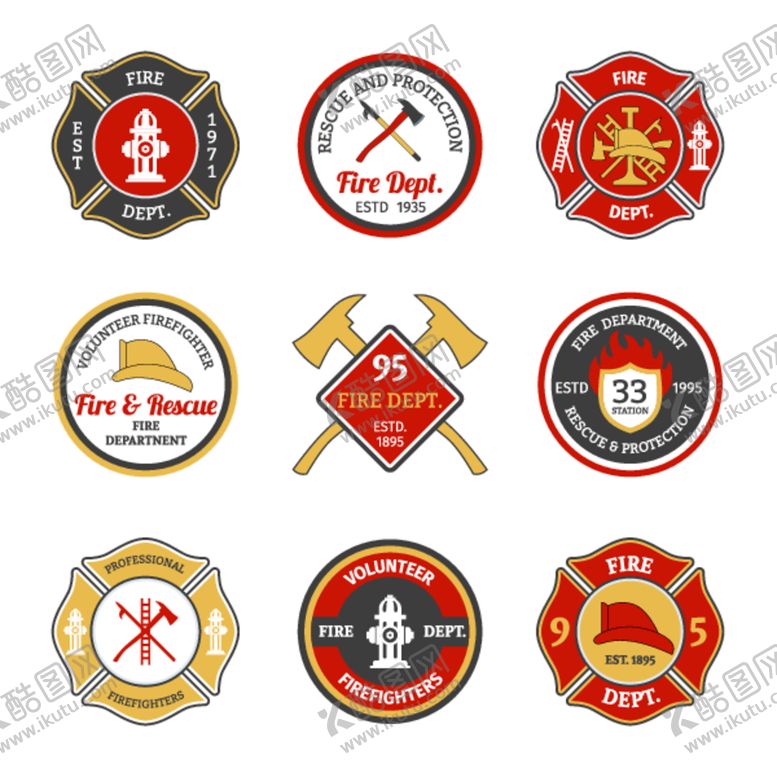 编号：93341712091205527262【酷图网】源文件下载-消防图标logo