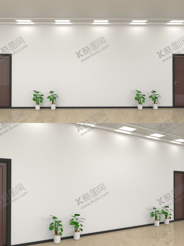 编号：75628309140942238037【酷图网】源文件下载-文化墙样机 效果图 空白墙