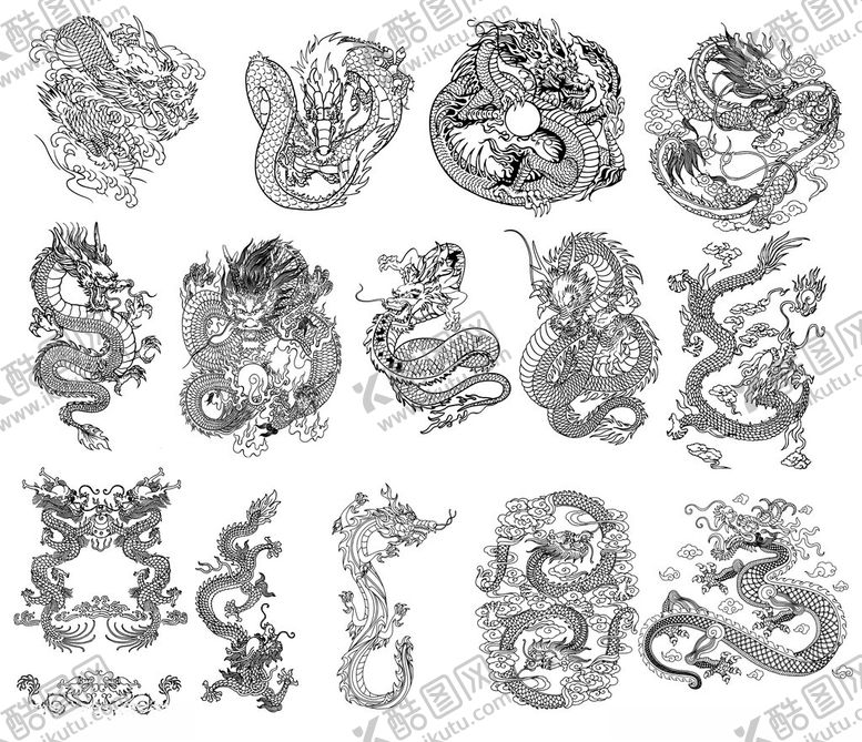 编号：92557101251020478076【酷图网】源文件下载-龙纹背景