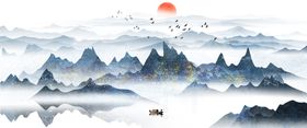 意境水墨画山水画