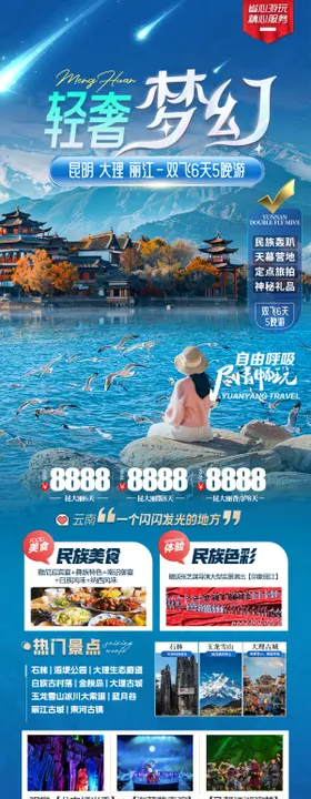 云南旅游景点旅游海报