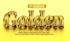3D字体样式趣味时尚金色食品