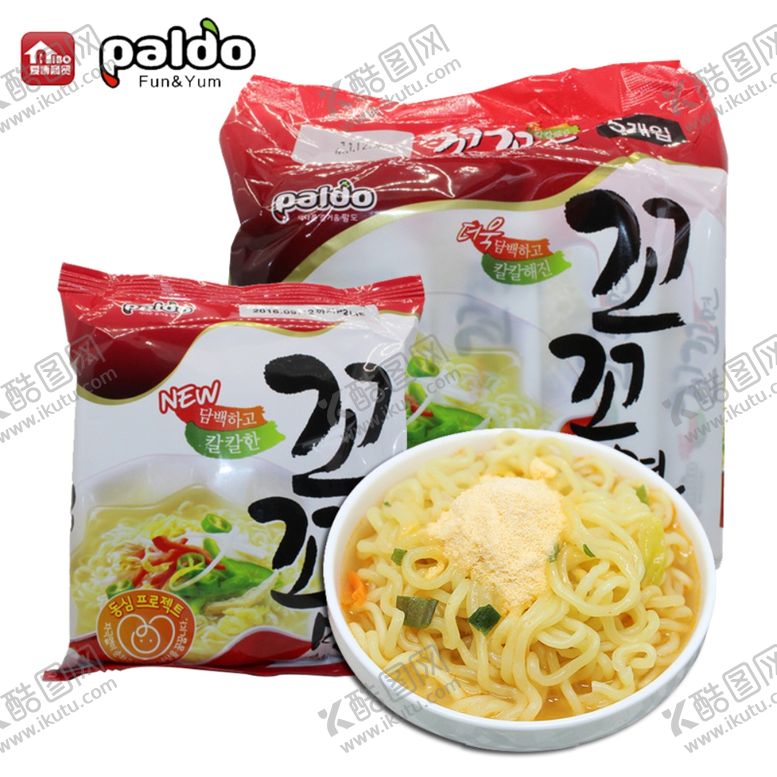 编号：90050710052018476117【酷图网】源文件下载-韩国八道咕咕鸡丝汤面5连包