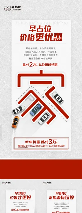 地产车位价值点系列微信海报