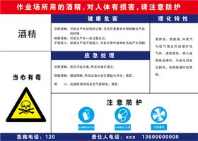 酒精消毒液告知牌