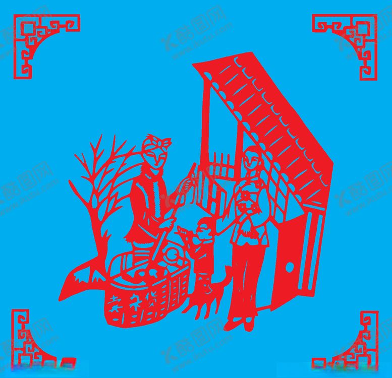 编号：75400709160204149973【酷图网】源文件下载-卖杂货剪纸