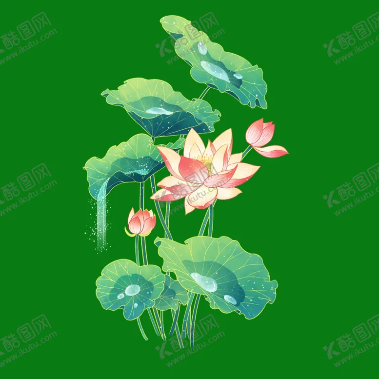 编号：12847601290638095651【酷图网】源文件下载-手绘荷花莲花