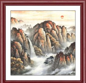 山水画国鸿运当头玄关