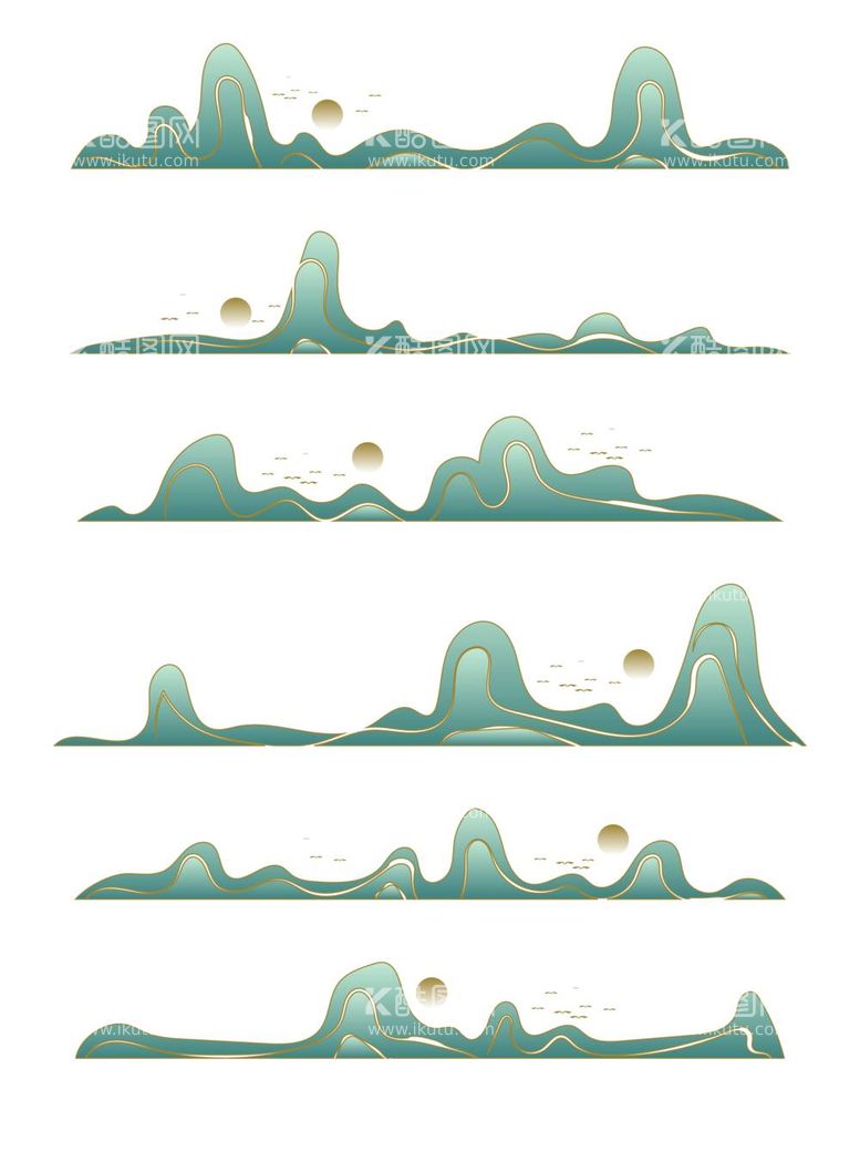 编号：13033011272203146338【酷图网】源文件下载-手绘国潮山峰图