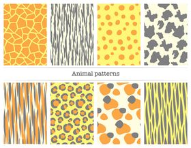 多彩动物纹理图案集合